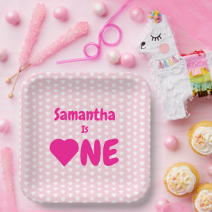 Assiettes En Carton Coeur 1er anniversaire