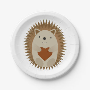 Assiettes En Carton Coeur de hérisson