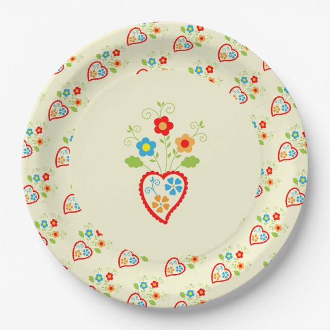 Assiettes En Carton Coeur romantique populaire portugais (Devant)