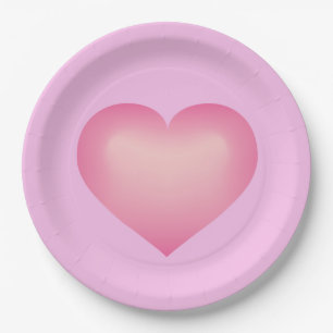 Assiettes En Carton Coeur rose