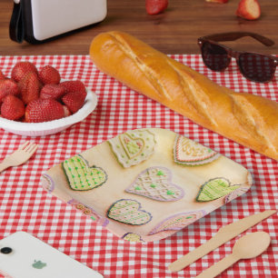 Assiettes En Carton Coeurs colorés et attractifs Plaques de papier déc