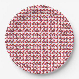 Assiettes En Carton Coeurs de drapeau norvégien