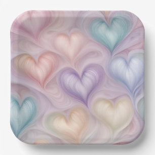 Assiettes En Carton Coeurs Gossamer
