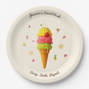 Assiettes En Carton Col arrondi. Souriez. Recommencer. - Plaque de fêt