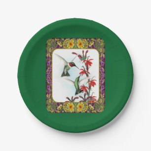 Assiettes En Carton Colibris et fleurs #5