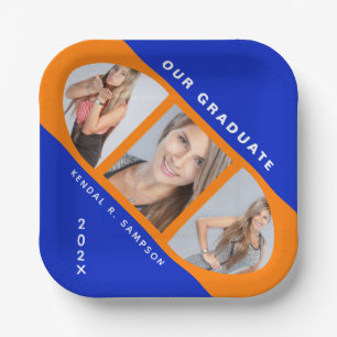 Assiettes En Carton Collage photo moderne Orange and Blue Graduation