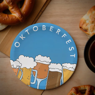 Assiettes En Carton Collection de bières de l'Oktoberfest moderne