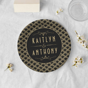 Assiettes En Carton Collection de Mariages Art Déco Gatsby vintage des