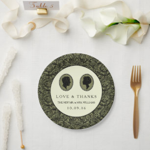Assiettes En Carton Collection Mariage Silhouette Art Déco