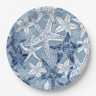 Assiettes En Carton Collection nautique d'étoiles de mer - toutes les
