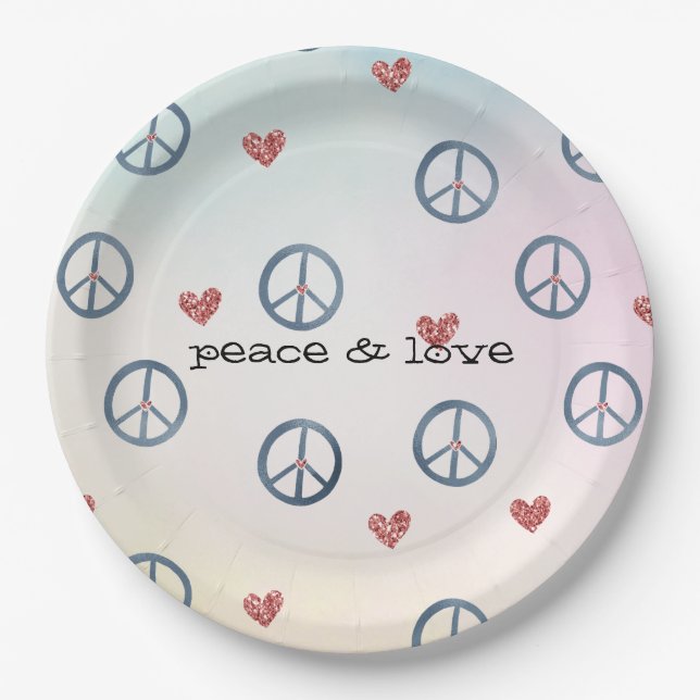Assiettes En Carton Collier de paix Aqua Pink Yellow Tie Dye (Devant)