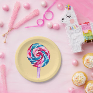 Assiettes En Carton Collipop eau couleur bonbon art