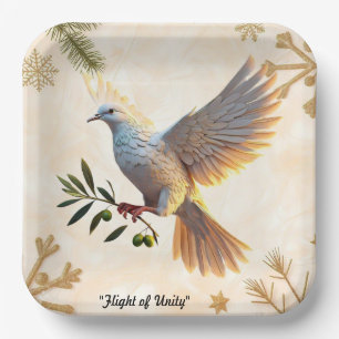 Assiettes En Carton "Colombe de l'espoir"
