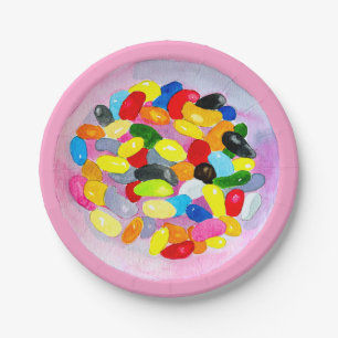 Assiettes En Carton Colonnes sucrées et colorées de bonbons