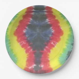 Assiettes En Carton colorant de cravate rasta de 9 plaques à papier de