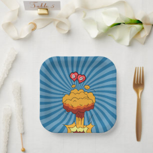 Assiettes En Carton Coloré Comic Book Pop Art Mariage