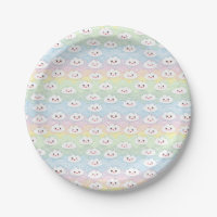 Coloré Pastel Waves Kawaii Clouds Motif