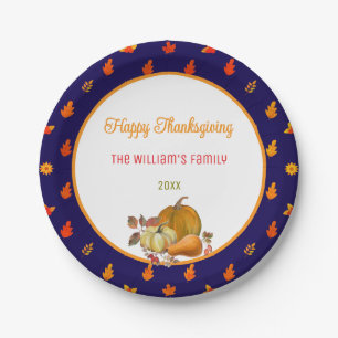 Assiettes En Carton Colorée Automne Feuilles Motif Thanksgiving Party