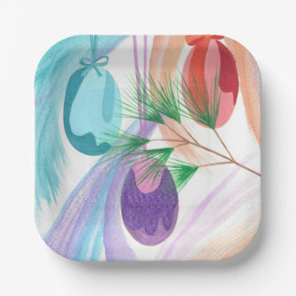 Assiettes En Carton Colorful Christmas Ornaments Paper Plates