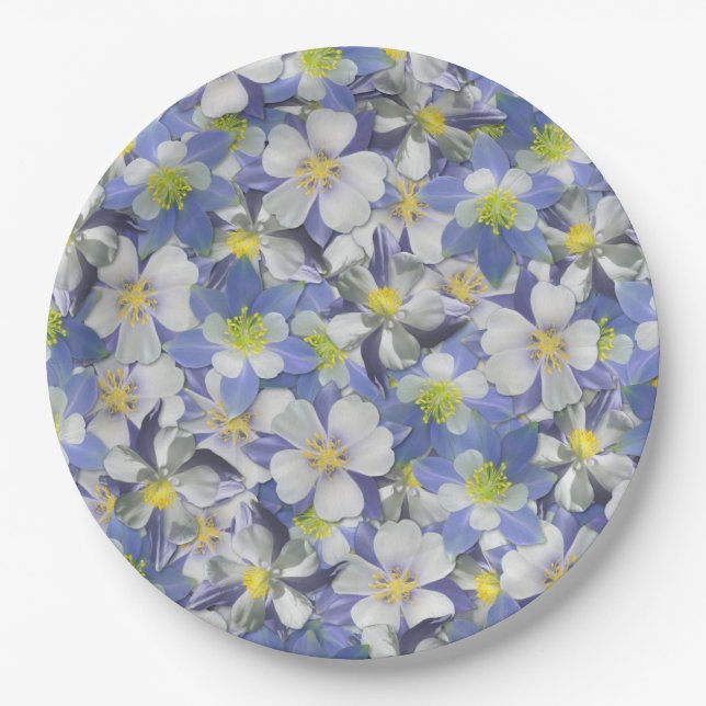 Assiettes En Carton Columbines Motif sans couture (Devant)