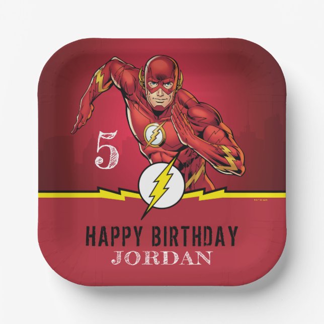 Assiettes En Carton Comics DC | Flash Anniversaire (Recto)
