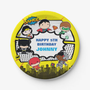 Assiettes En Carton Comics DC   Justice League - Anniversaire de Chibi