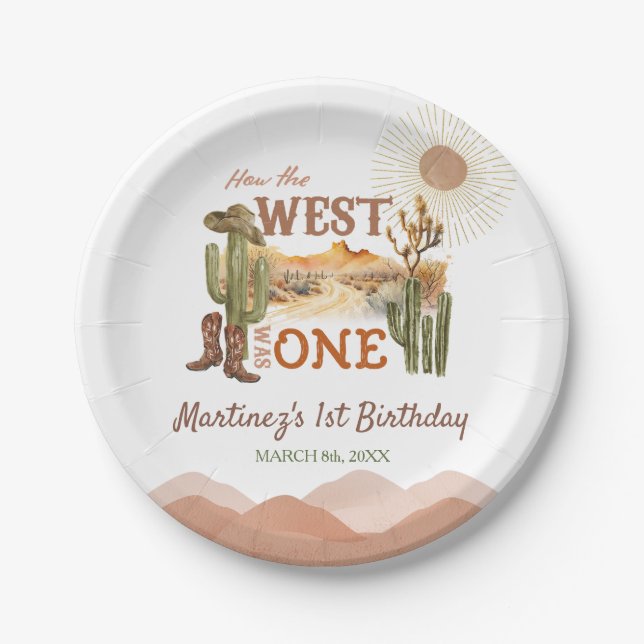 Assiettes En Carton Comment L'Occident Était Un Cowboy De Fête D'Anniv (Devant)