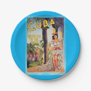 Assiettes En Carton Commission Touristique Cubaine vintage Tropics Tra