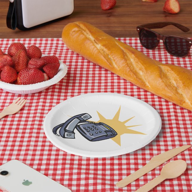 Assiettes En Carton Communications téléphoniques (Créateur téléchargé)