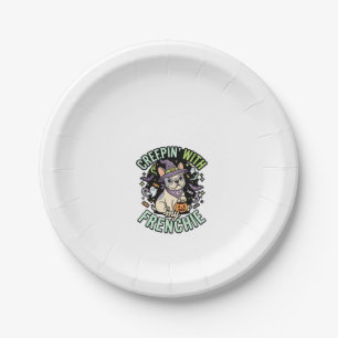 Assiettes En Carton Compagnon drôle de Bulldog français Halloween