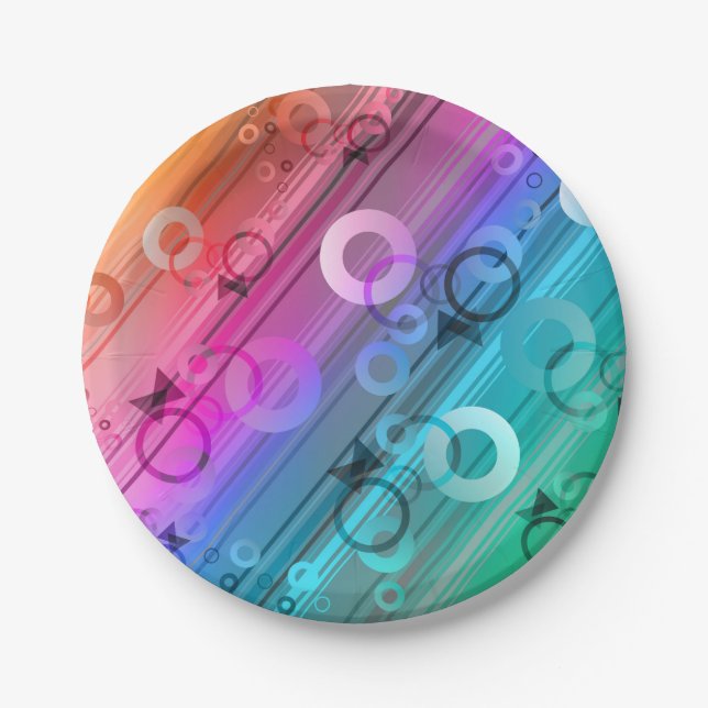 Assiettes En Carton Composition Abstraite (Devant)