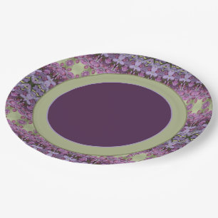 Assiettes En Carton Conception à motifs violets