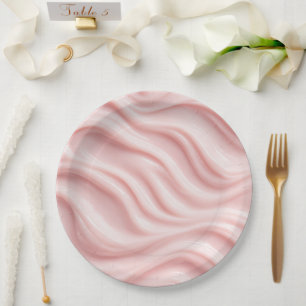 Assiettes En Carton Conception Abstraite Crème Rose