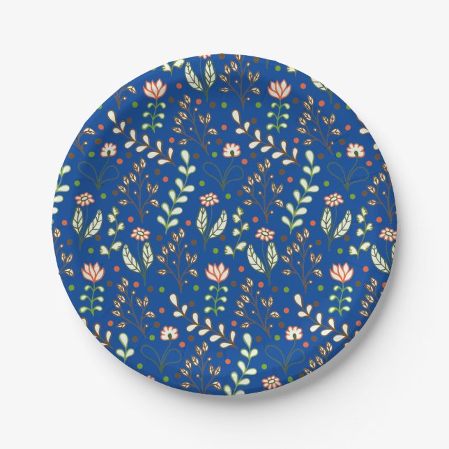 Assiettes En Carton Conception arrière - plan florale Bestseller pour  (Devant)