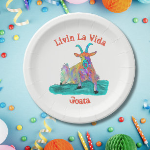 Assiettes En Carton Conception criarde drôle de chèvre de Vida Goata