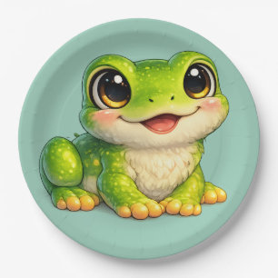 Assiettes En Carton Conception d'animal Kawaii de grenouille mignonne