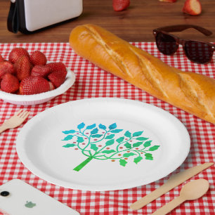 Assiettes En Carton conception d'arbre à baies de houx