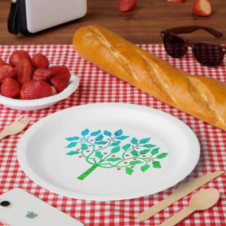 Assiettes En Carton conception d'arbre à baies de houx