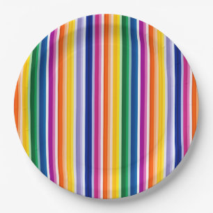 Assiettes En Carton Conception de bandes verticales colorées