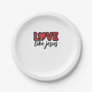 Assiettes En Carton Conception de chemise chrétienne vintage Love Like