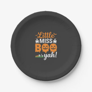 Assiettes En Carton Conception de citrouille Halloween Little Miss Boo