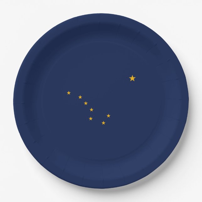 Assiettes En Carton Conception de drapeau d'état de l'Alaska (Devant)