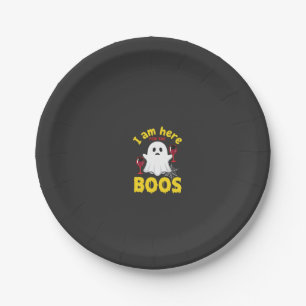 Assiettes En Carton Conception de fantôme de vin d'Halloween Boos