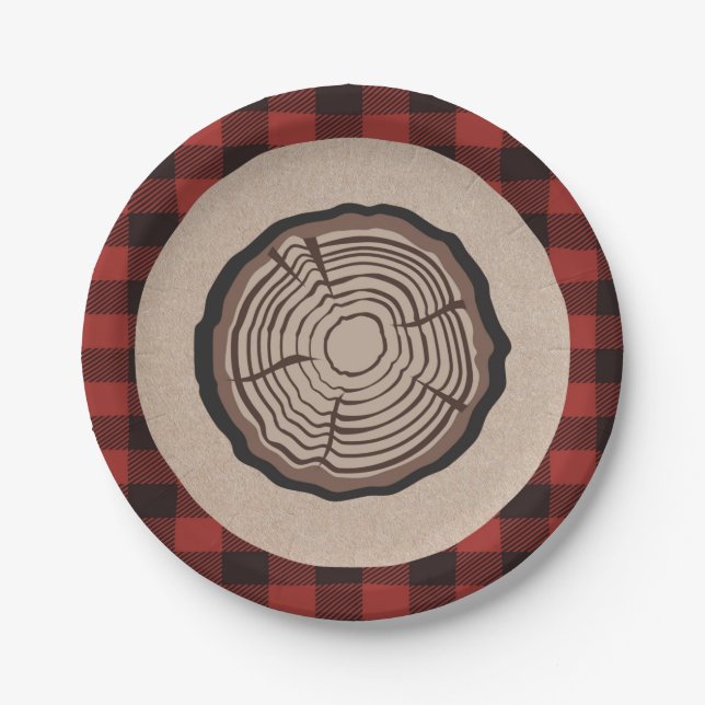Assiettes En Carton Conception de la tige de plaque de papier Lumberja (Devant)