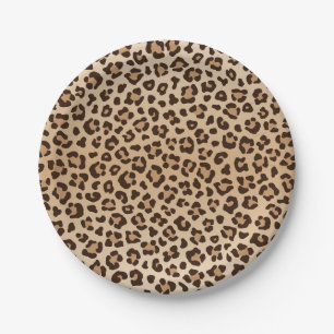 Assiettes En Carton Conception de motif imprimé léopard exotique