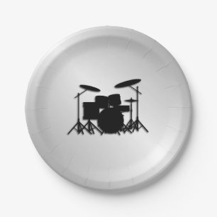Assiettes En Carton Conception de musique à tambour