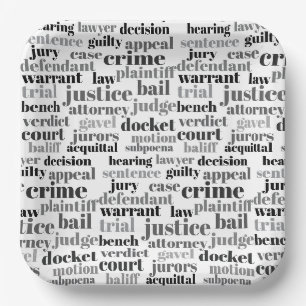 Assiettes En Carton Conception de nuage de mots juridiques judiciaires