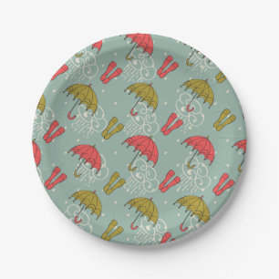 Assiettes En Carton Conception de parapluie de saison des pluies