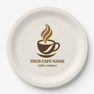 Assiettes En Carton Conception de plaques en papier ouverture de café 