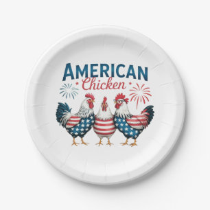 Assiettes En Carton Conception de poulet américain patriotique du 4 ju
